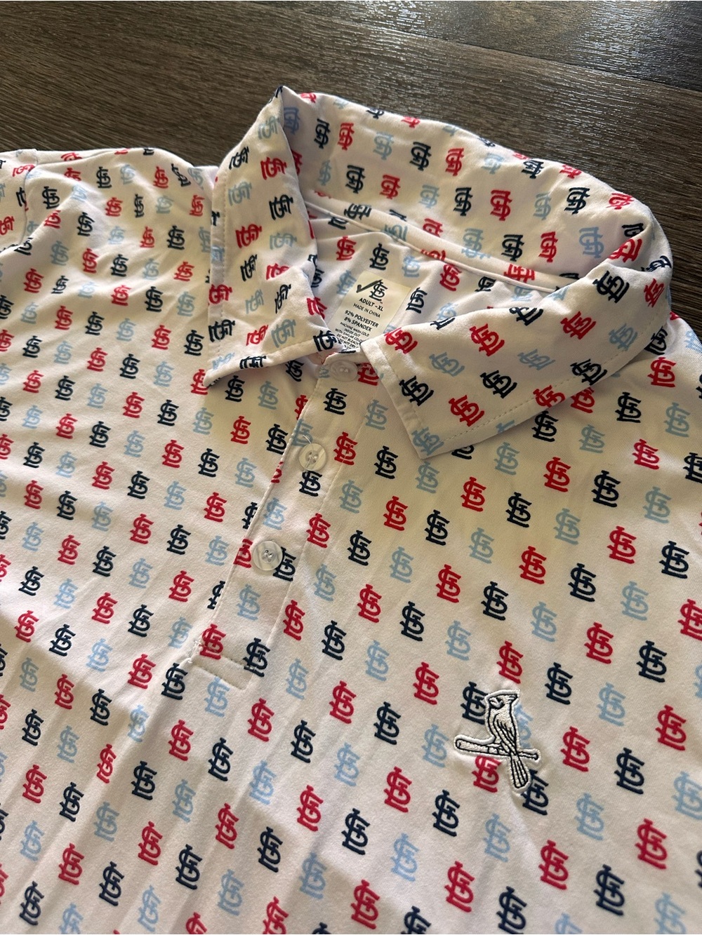 St. Louis Cardinals All Over Print Polo Shirt SGA XL AOP Golf Casual Gameday